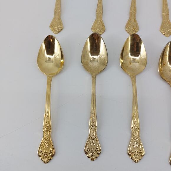 Rogers Stainless Korea Gold Tone Flatware Teaspoons Flatware 15 Pcs - Picture 4 of 10